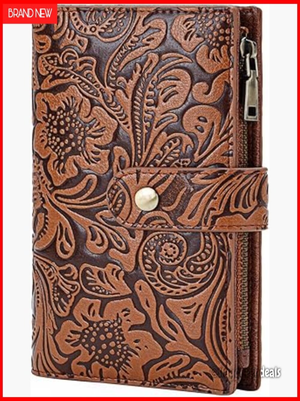RFID Blocking Trifold Travel Wallet with Coin Pocket Vegan Leather